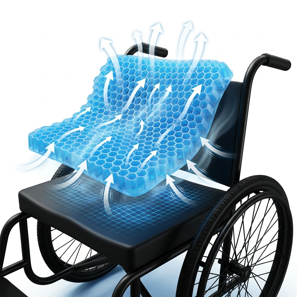 GridRelief™ Honeycomb 100% Gel Wheelchair Cushion